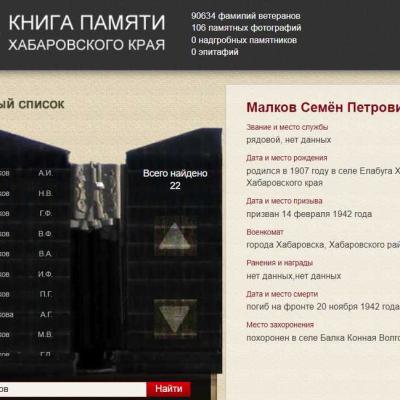 электронная Книга Памяти Хабаровского края