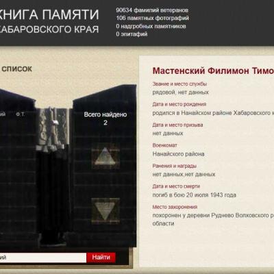 электронная Книга Памяти Хабаровского края
