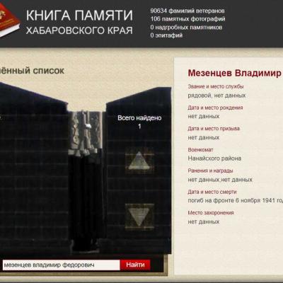 Электронная Книга Памяти Хабаровского края