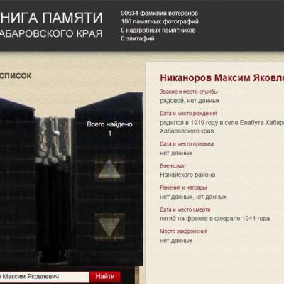 Электронная Книга Памяти Хабаровского края