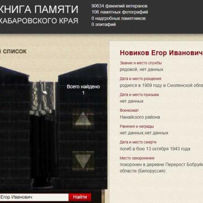 Электронная Книга Памяти Хабаровского края