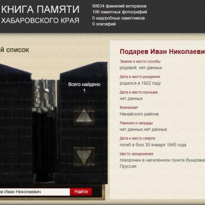 Электронная Книга Памяти Хабаровского края