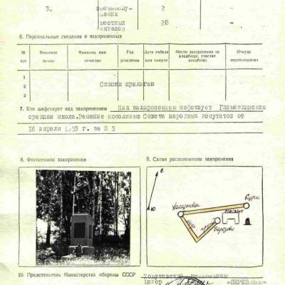 Учетная карточка воинского захоронения стр.2.