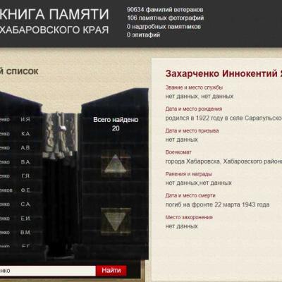 Электронная Книга Памяти Хабаровского края