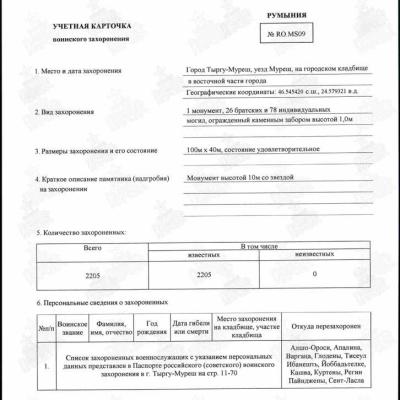 Паспорт воинского захоронения стр 1